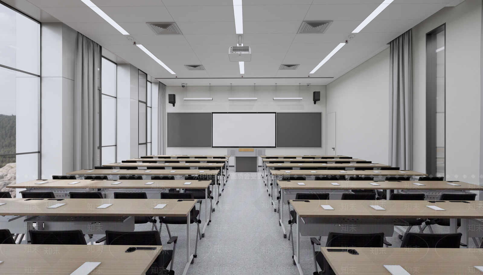 现代简约教室SU模型下载【ID:1184718240】