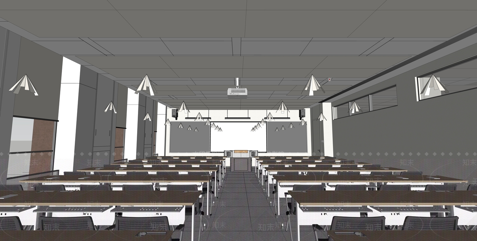 现代简约教室SU模型下载【ID:1184718240】