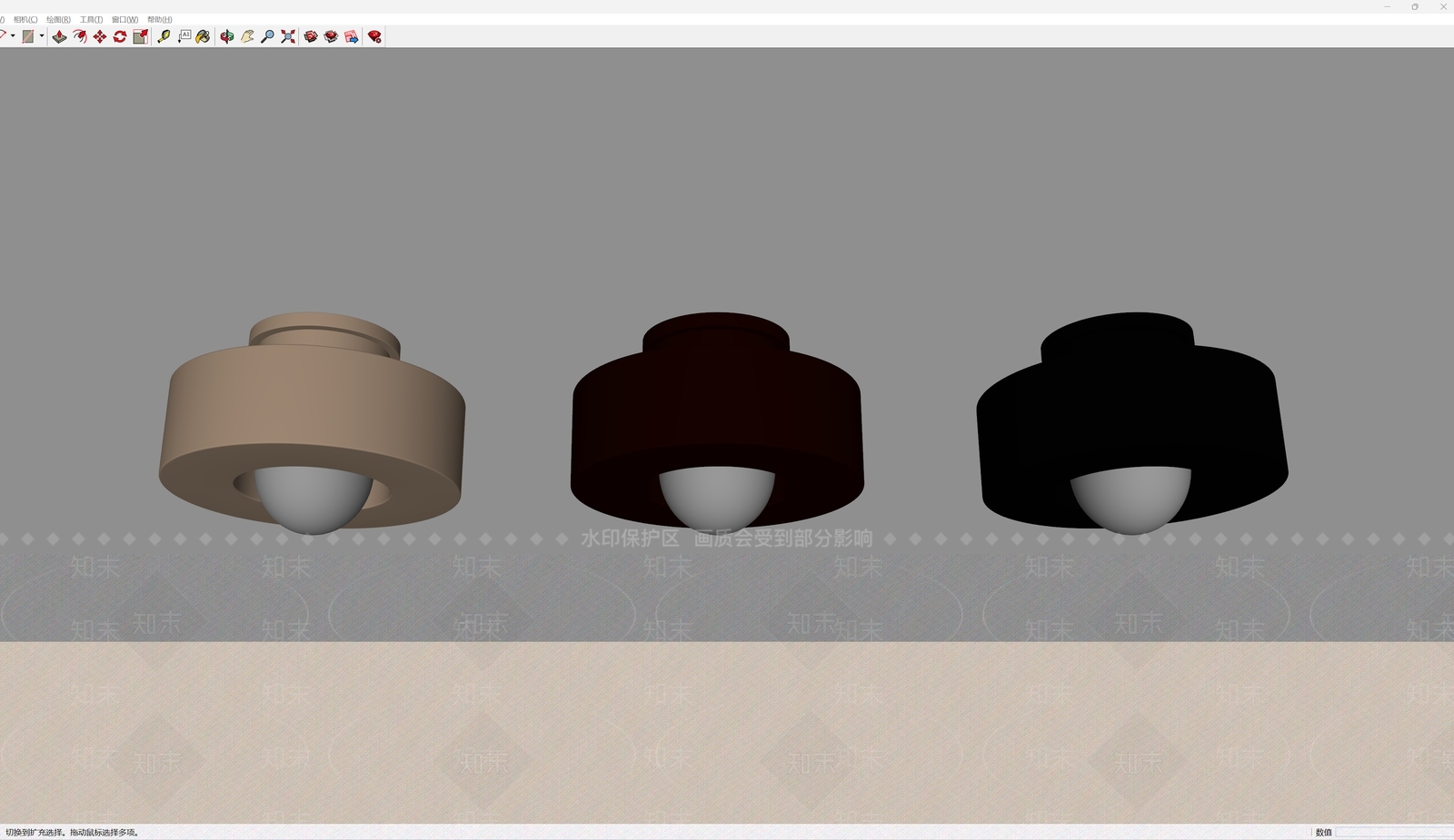 中古极简吸顶灯SU模型下载【ID:1184724212】