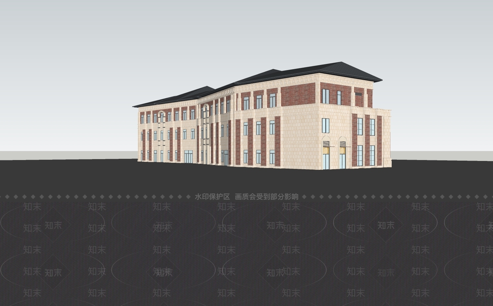 中式小公建SU模型下载【ID:1184724868】