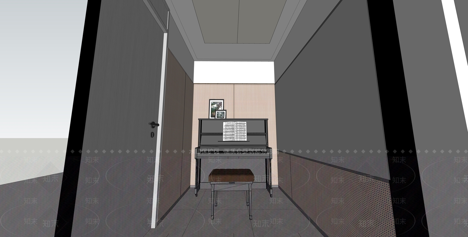 现代简约其他学校空间SU模型下载【ID:1184725334】