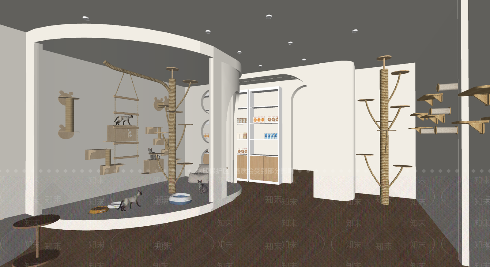 原木简约宠物店SU模型下载【ID:1184726343】