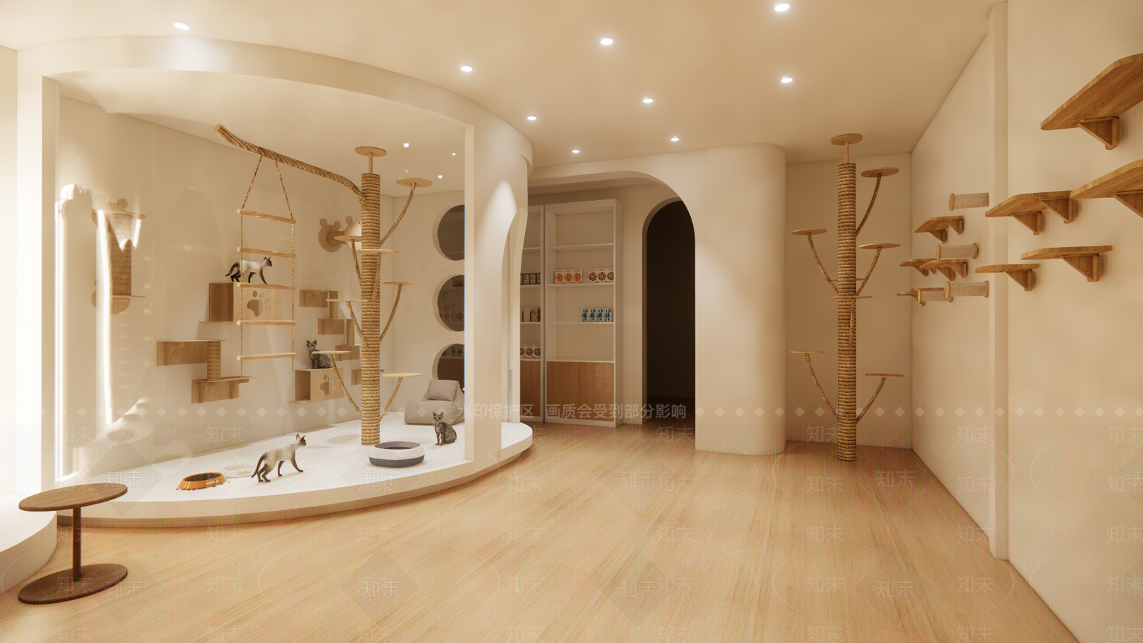 原木简约宠物店SU模型下载【ID:1184726343】