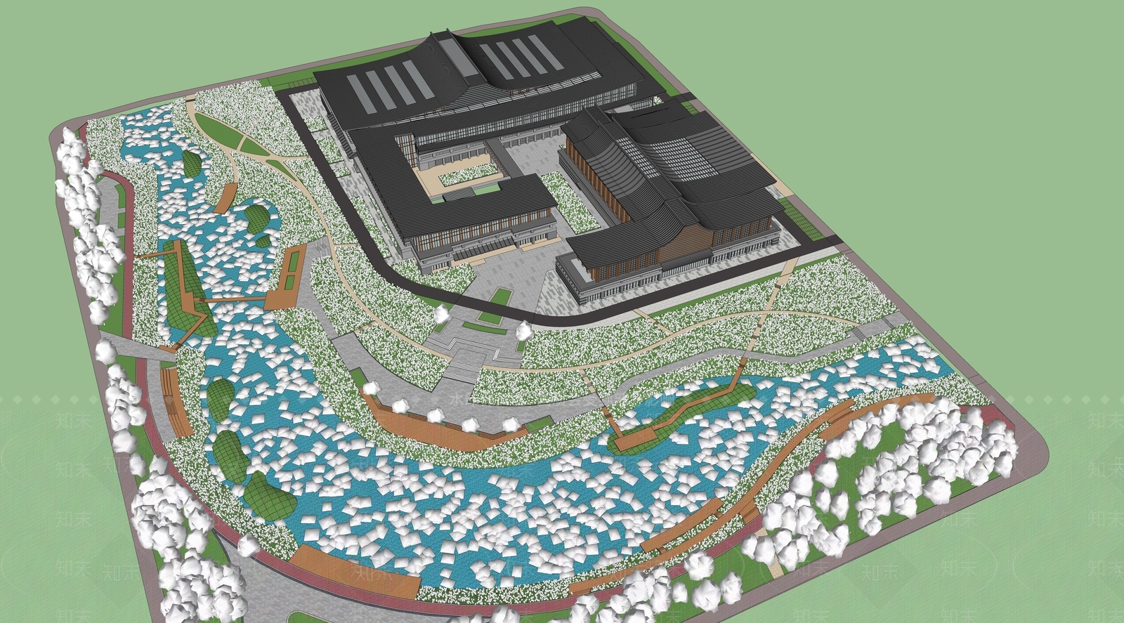 现代民宿建筑SU模型下载【ID:1184730156】