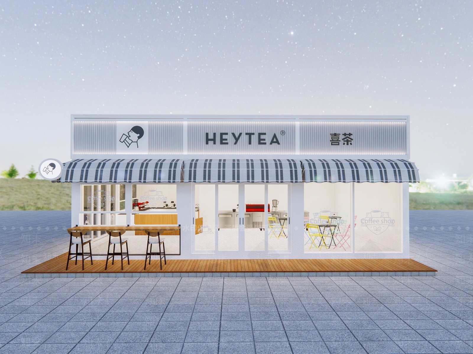 现代奶茶店SU模型下载【ID:1184731714】