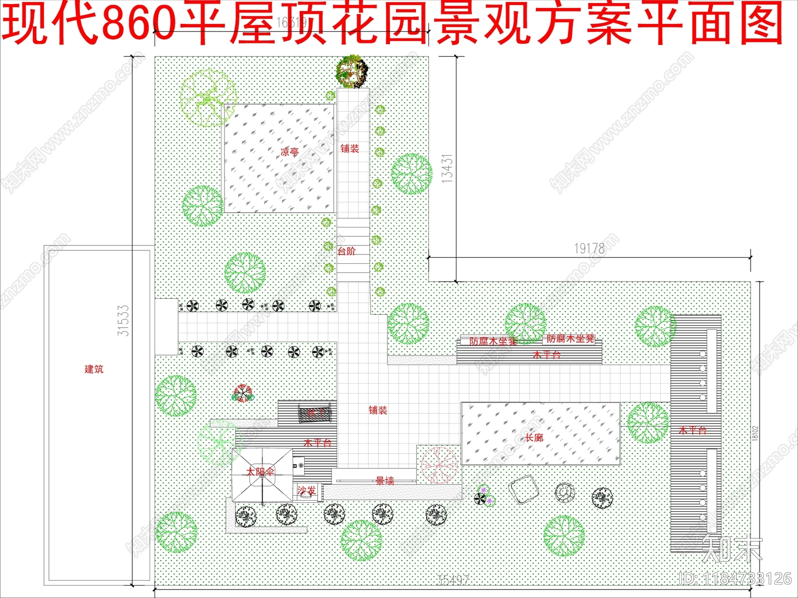 现代庭院cad施工图下载【ID:1184733126】