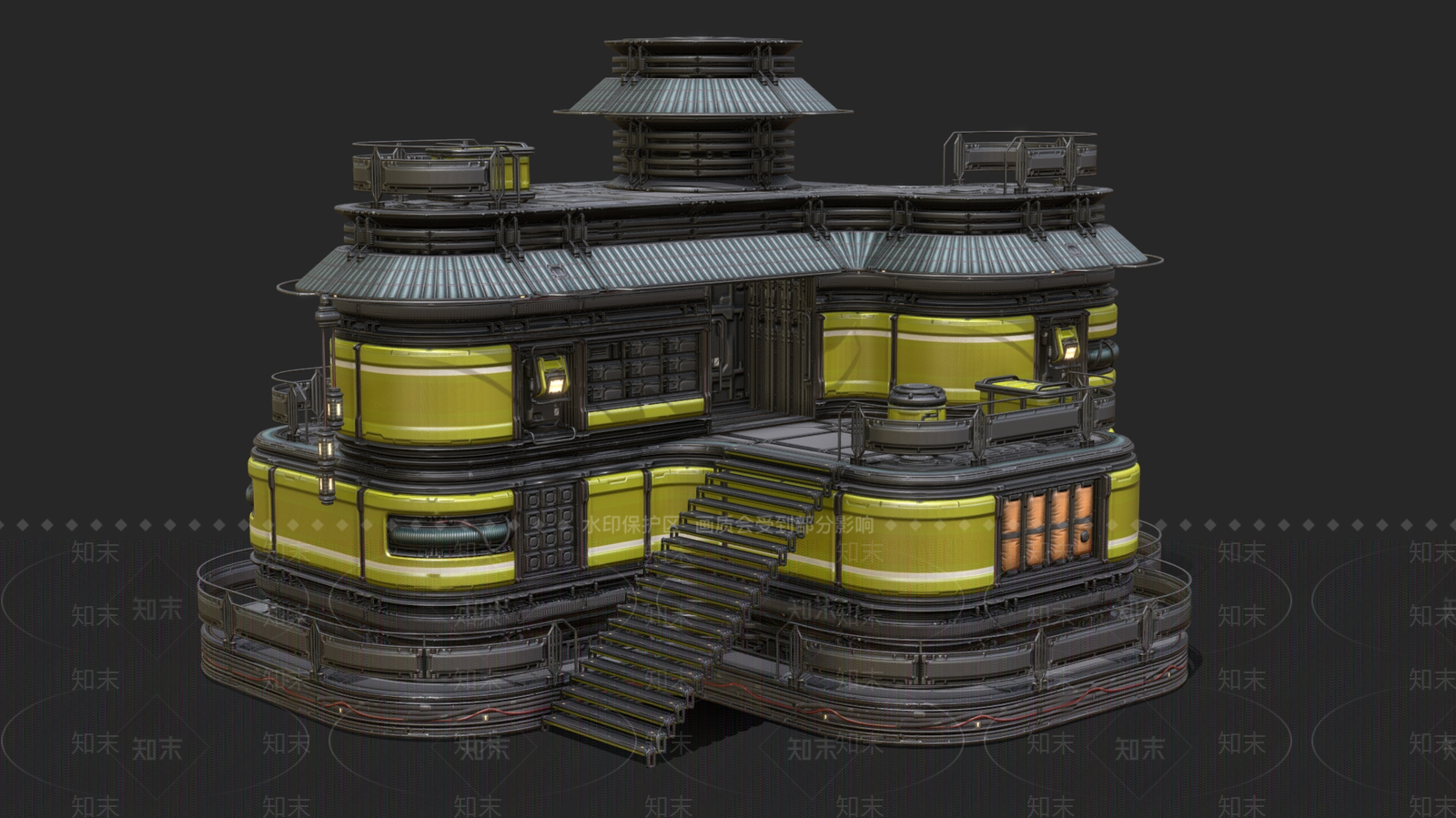 现代艺术风格建筑3D模型下载【ID:1184734379】