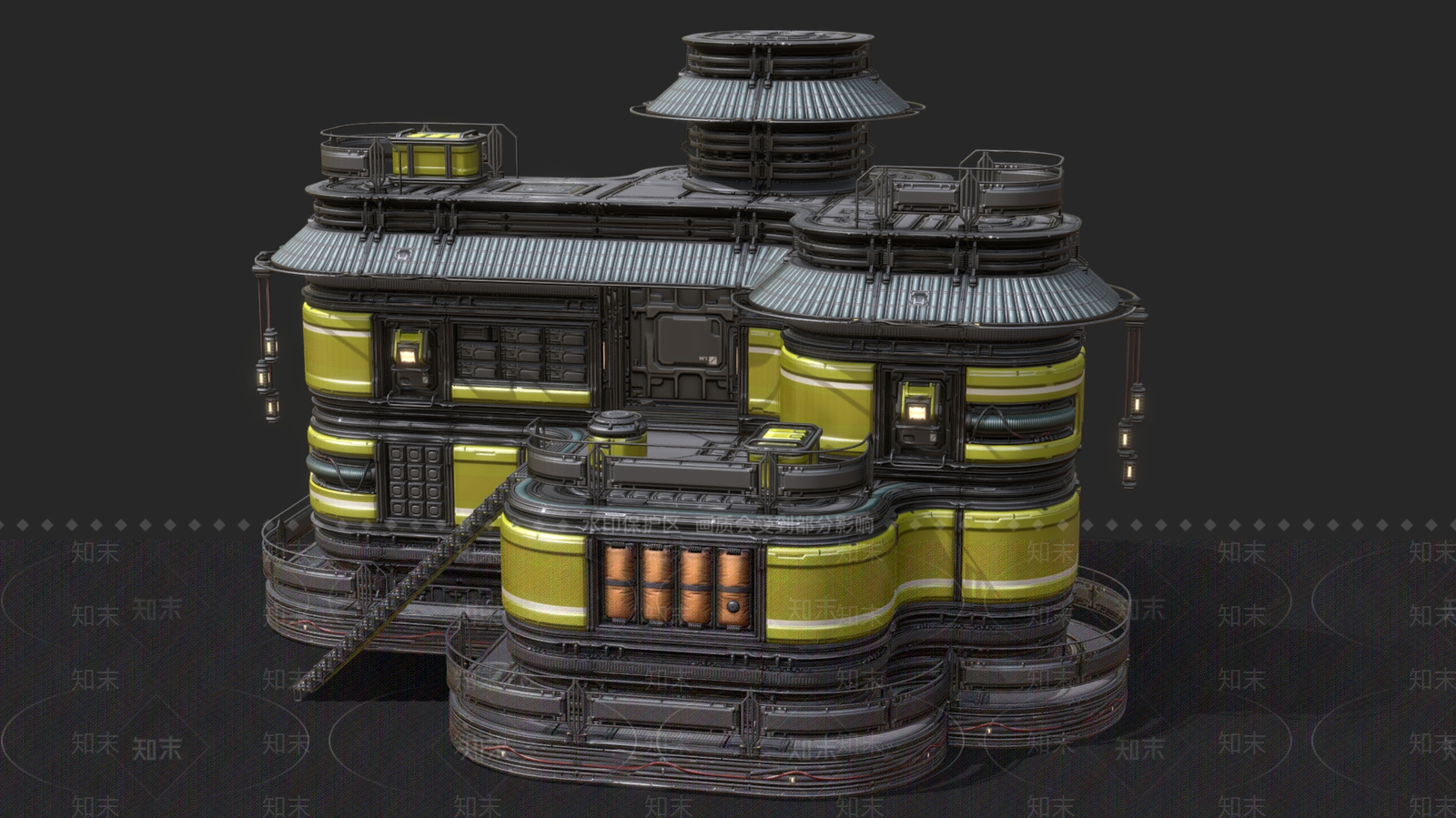 现代艺术风格建筑3D模型下载【ID:1184734379】