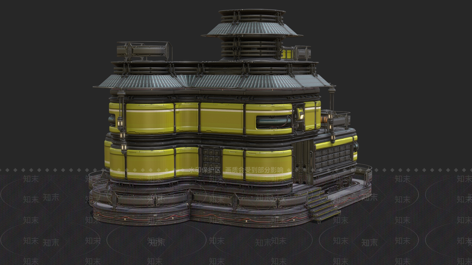现代艺术风格建筑3D模型下载【ID:1184734379】