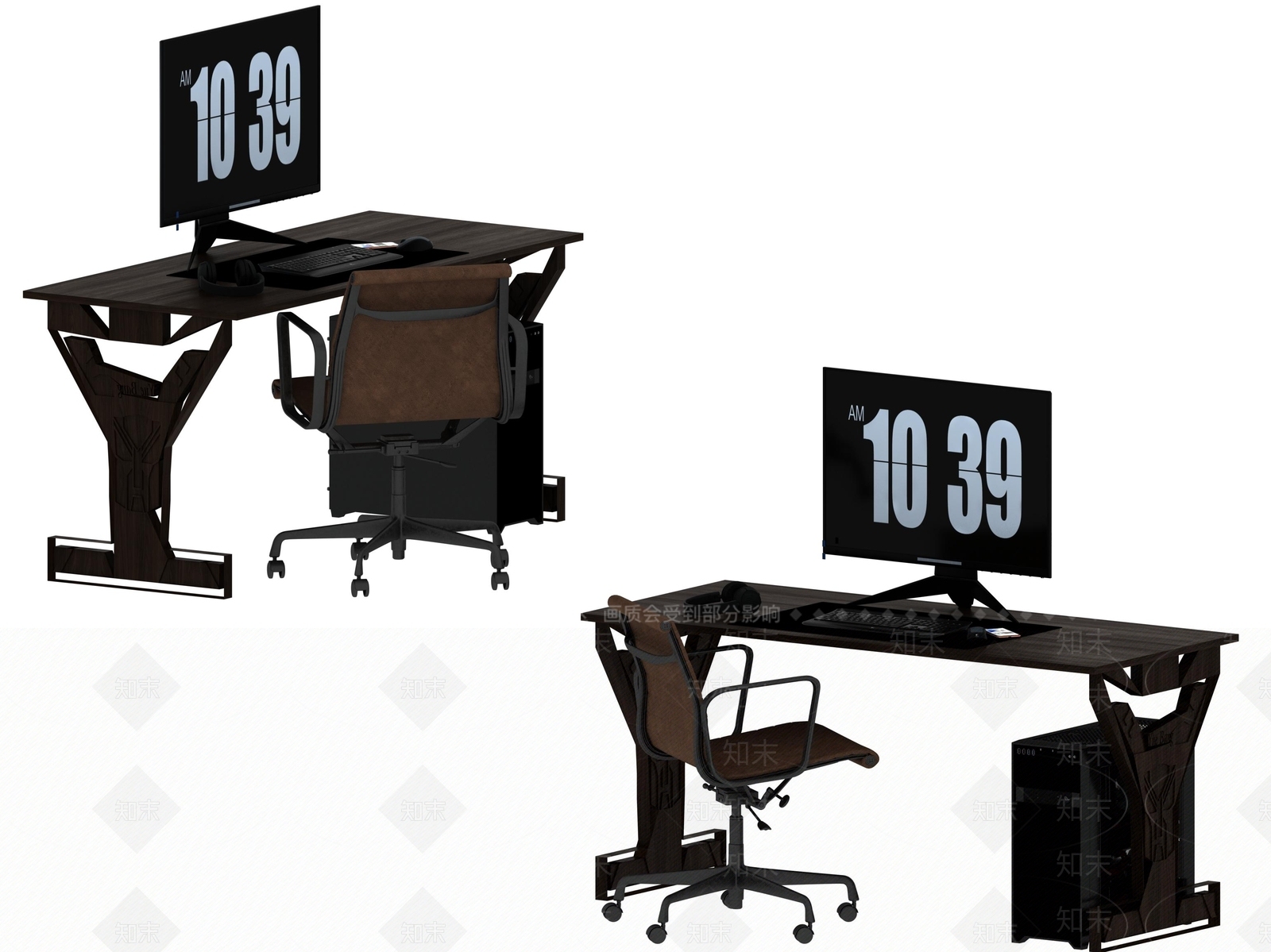 中古办公桌3D模型下载【ID:1184735356】