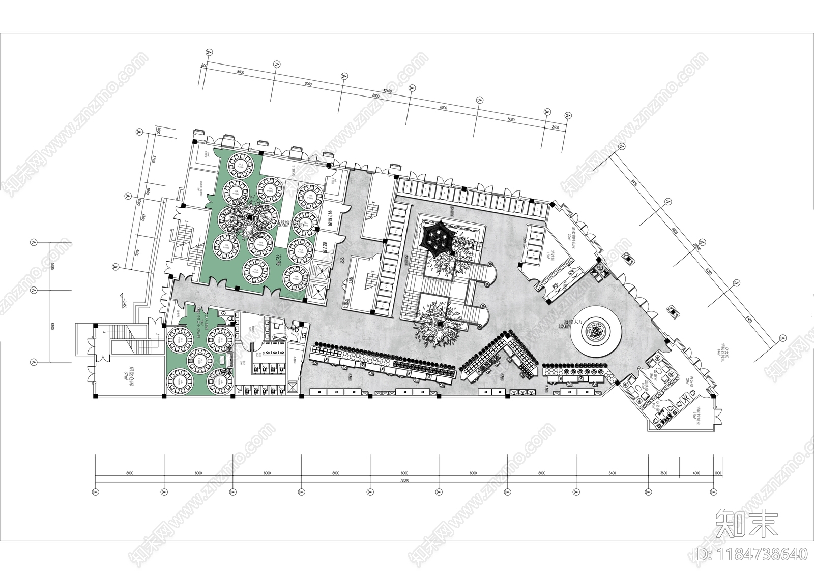 现代中餐厅施工图下载【ID:1184738640】
