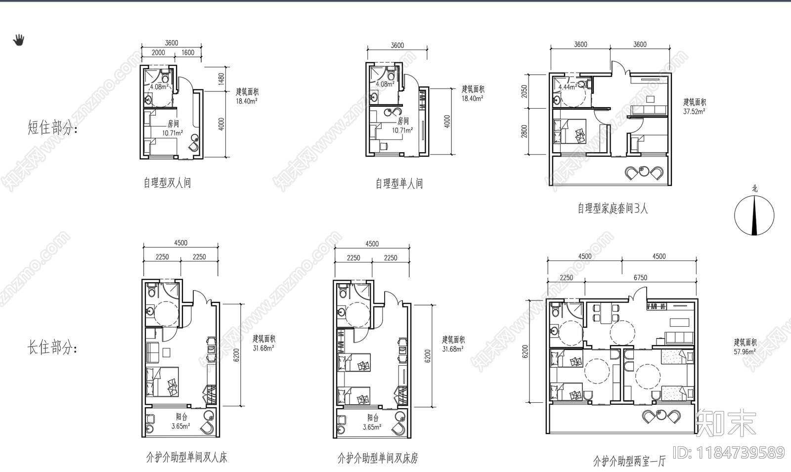 现代住宅楼建筑施工图下载【ID:1184739589】