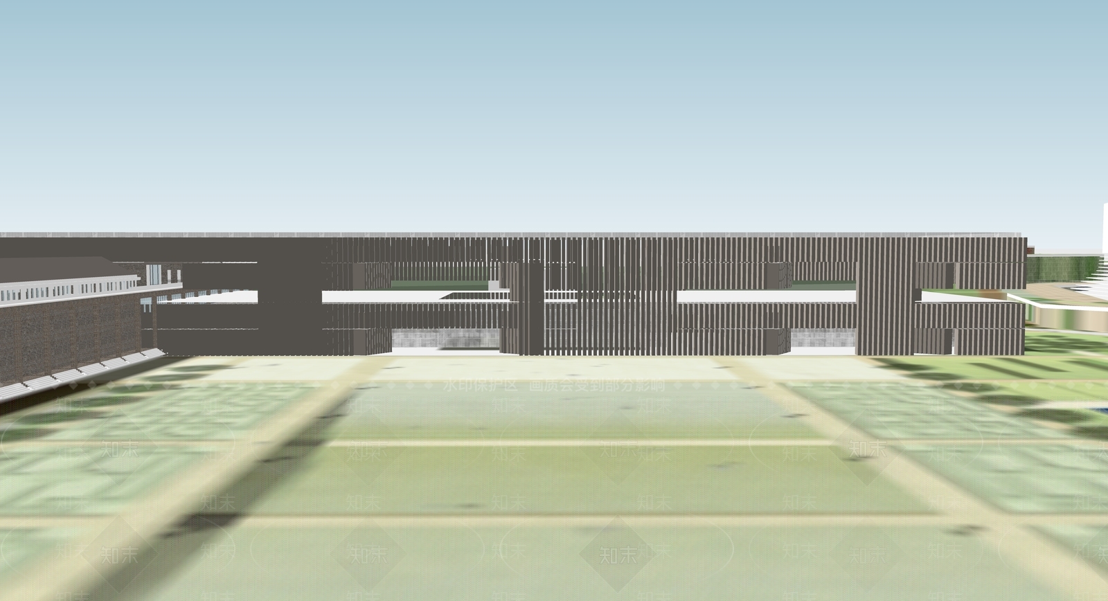 现代简约学校建筑SU模型下载【ID:1184744261】
