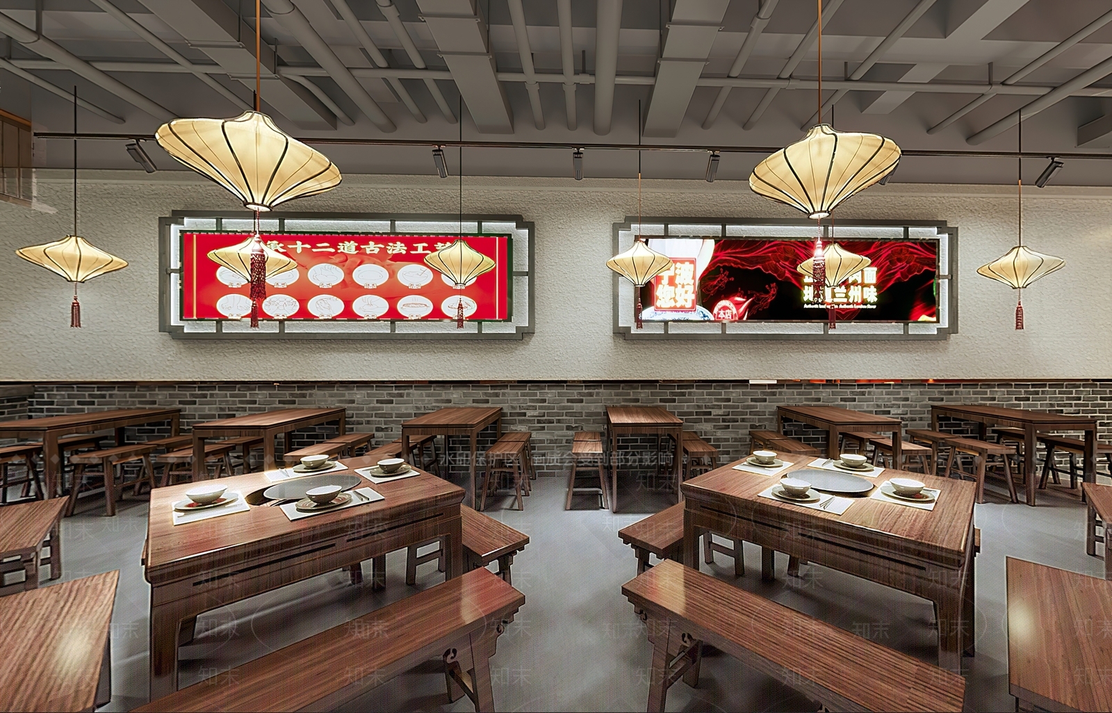 新中式中餐厅3D模型下载【ID:1184748512】