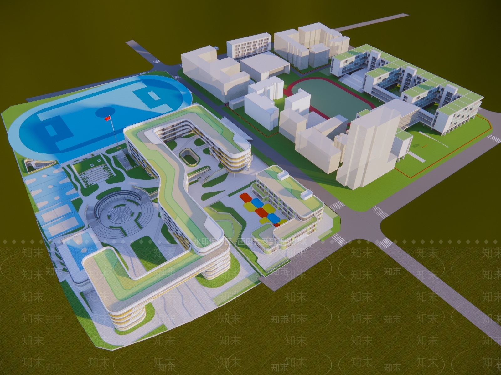 现代学校建筑SU模型下载【ID:1184759613】