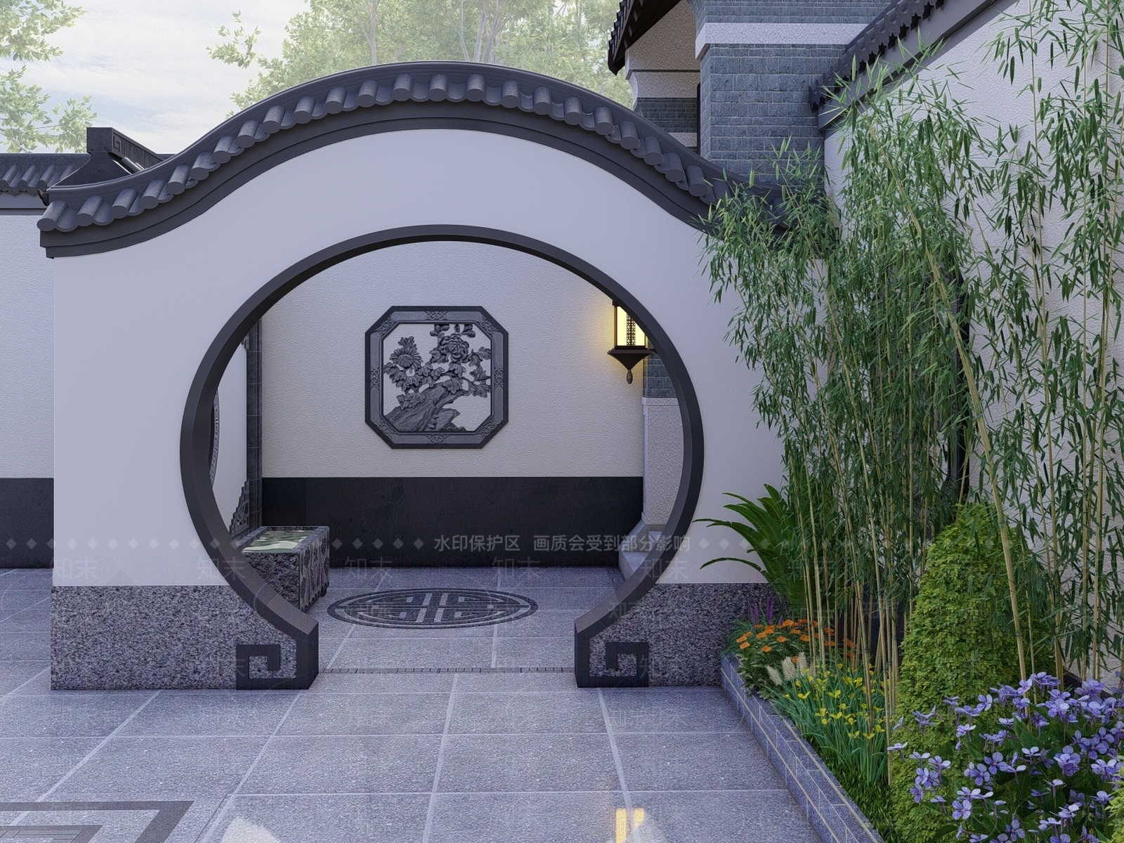 新中式中式乡村庭院SU模型下载【ID:1184760374】
