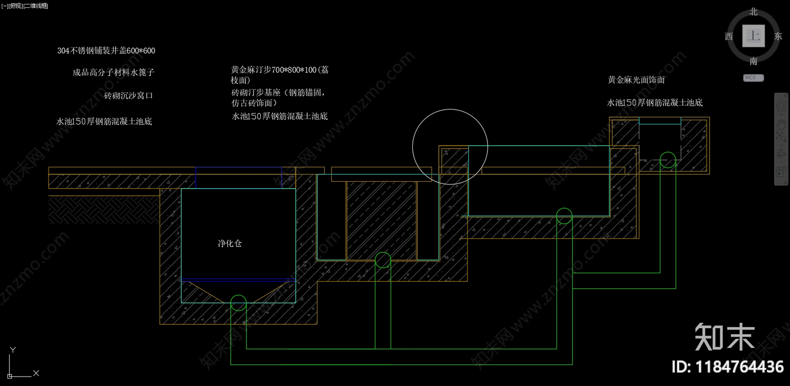 现代庭院cad施工图下载【ID:1184764436】
