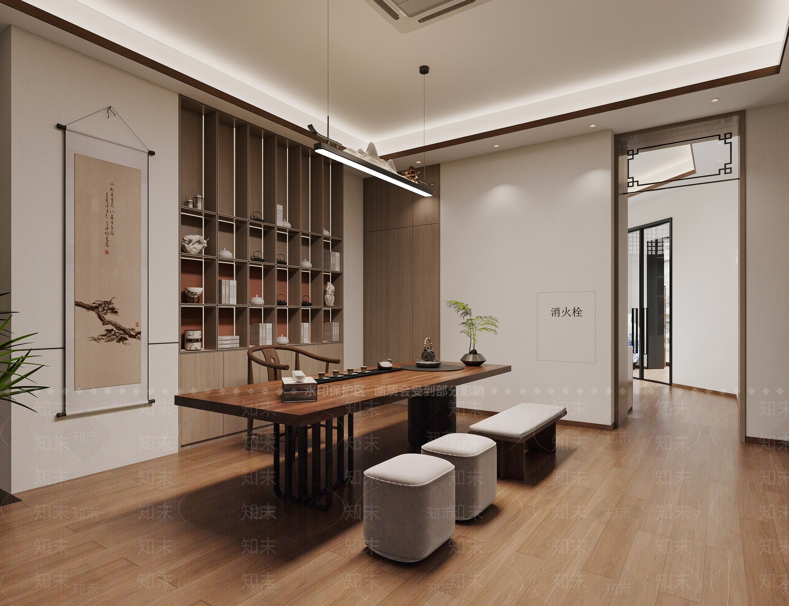 新中式中式烟酒店3D模型下载【ID:1184765468】