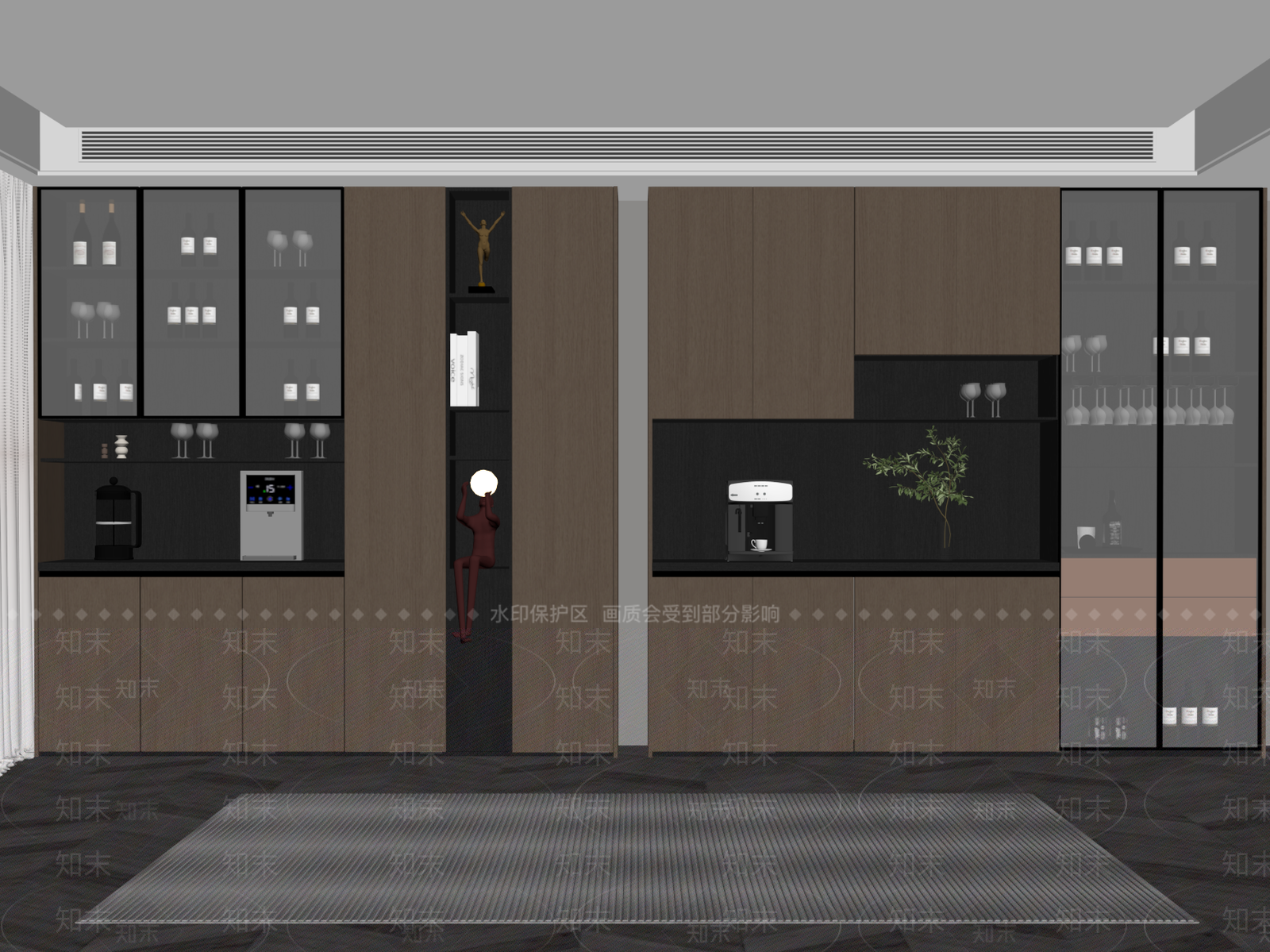 现代酒柜SU模型下载【ID:1184774100】