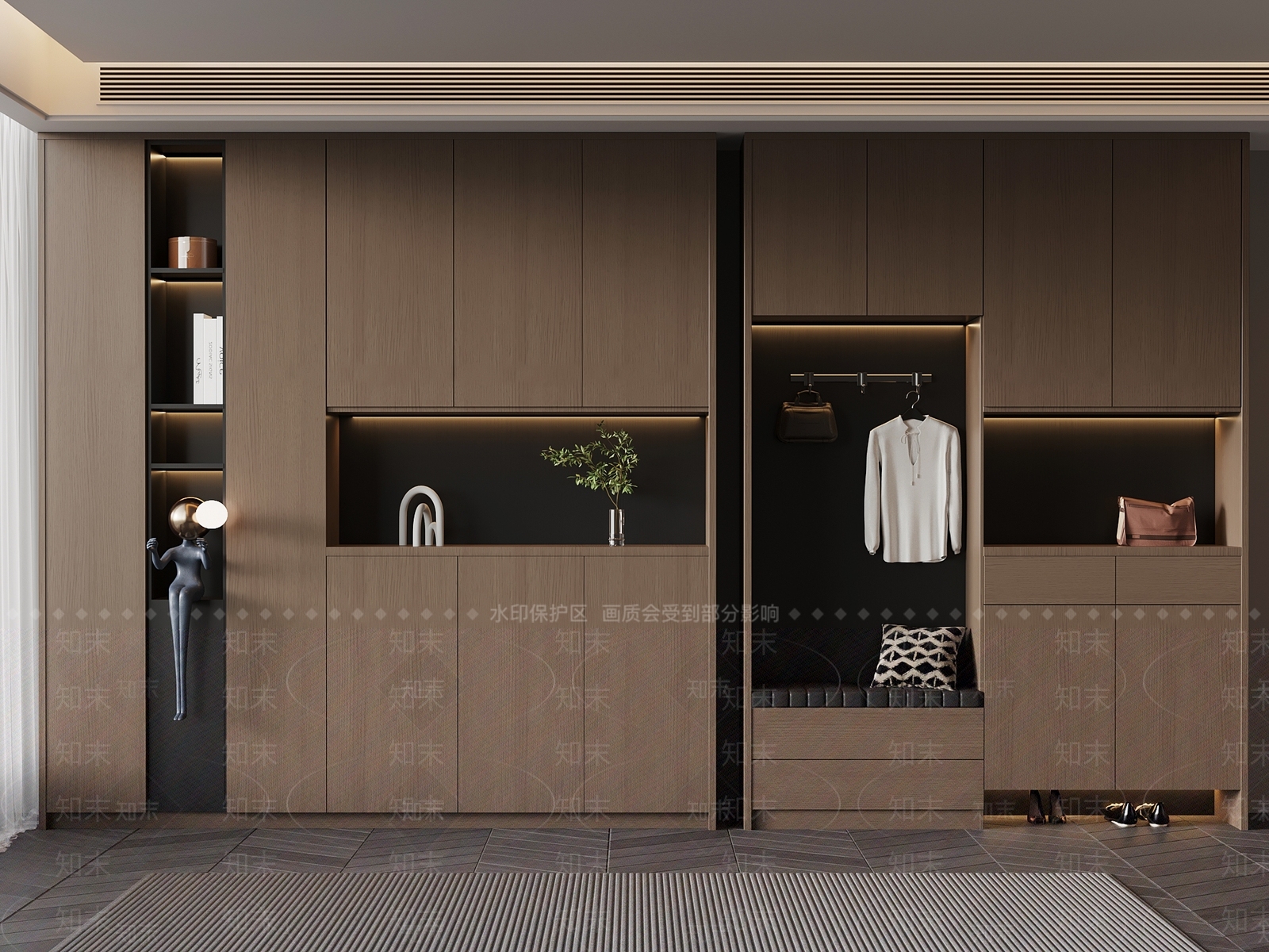 现代鞋柜3D模型下载【ID:1184774104】