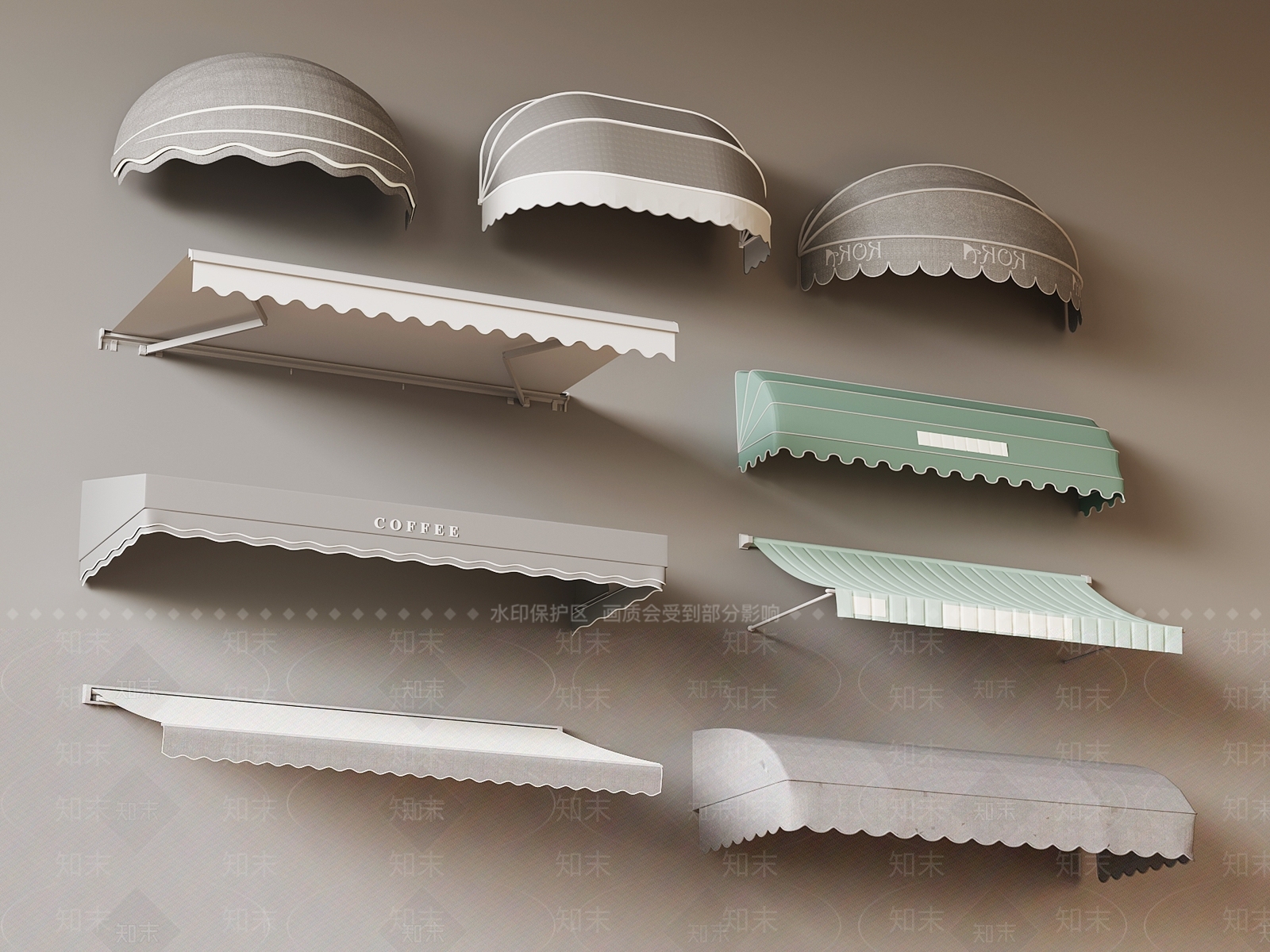 现代遮阳棚3D模型下载【ID:1184775558】