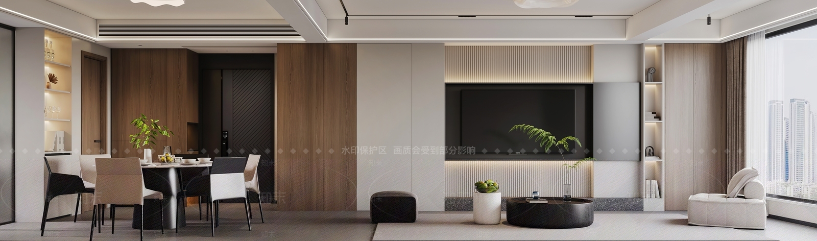 现代家居餐厅3D模型下载【ID:1215008522】