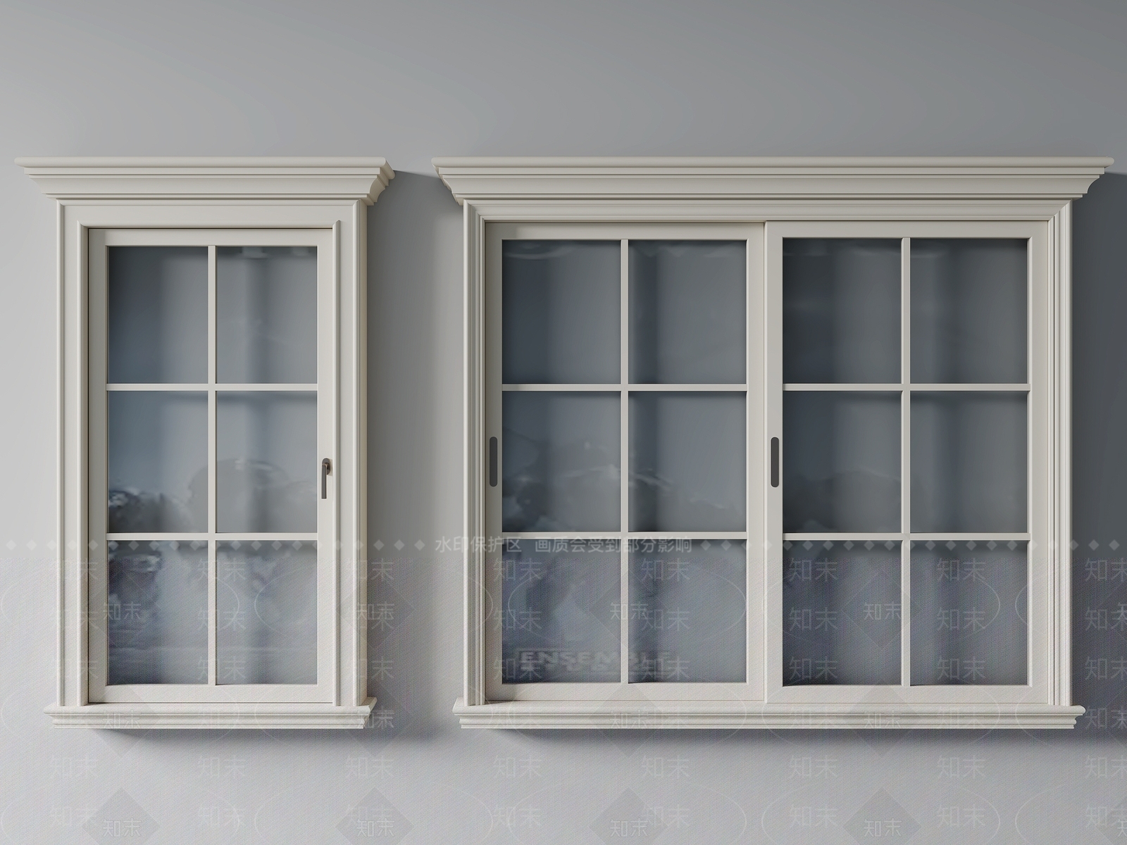 简欧推拉窗SU模型下载【ID:1184786260】