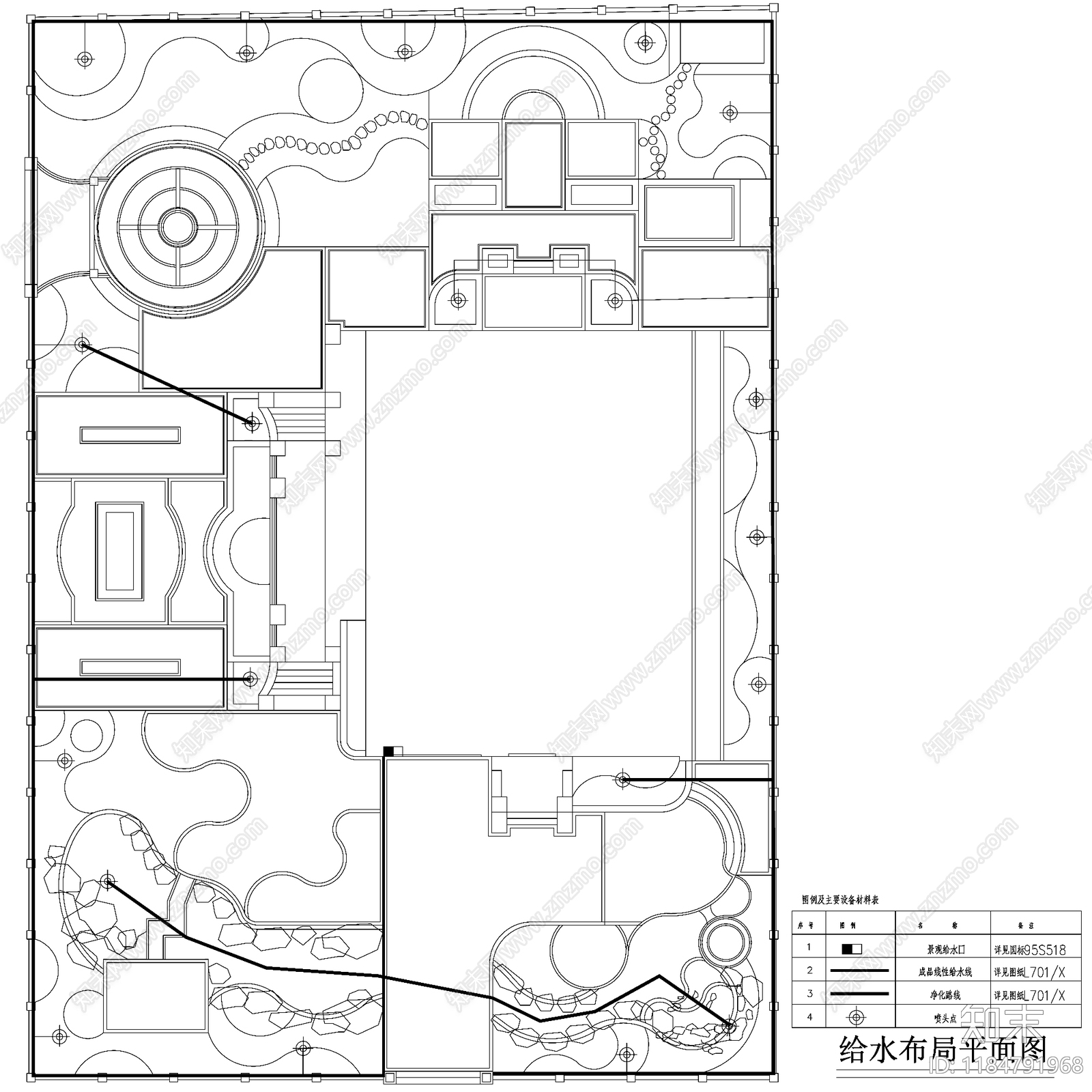 现代庭院cad施工图下载【ID:1184791968】