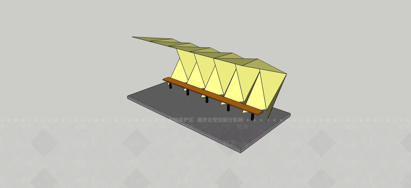 现代美式公交站台SU模型下载【ID:1184797355】