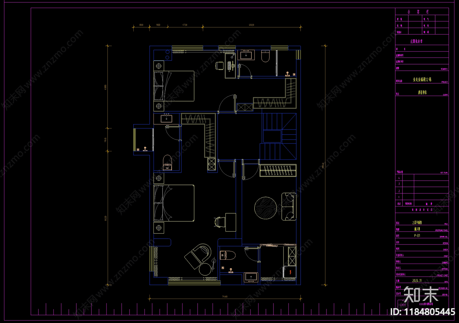 别墅施工图下载【ID:1184805445】