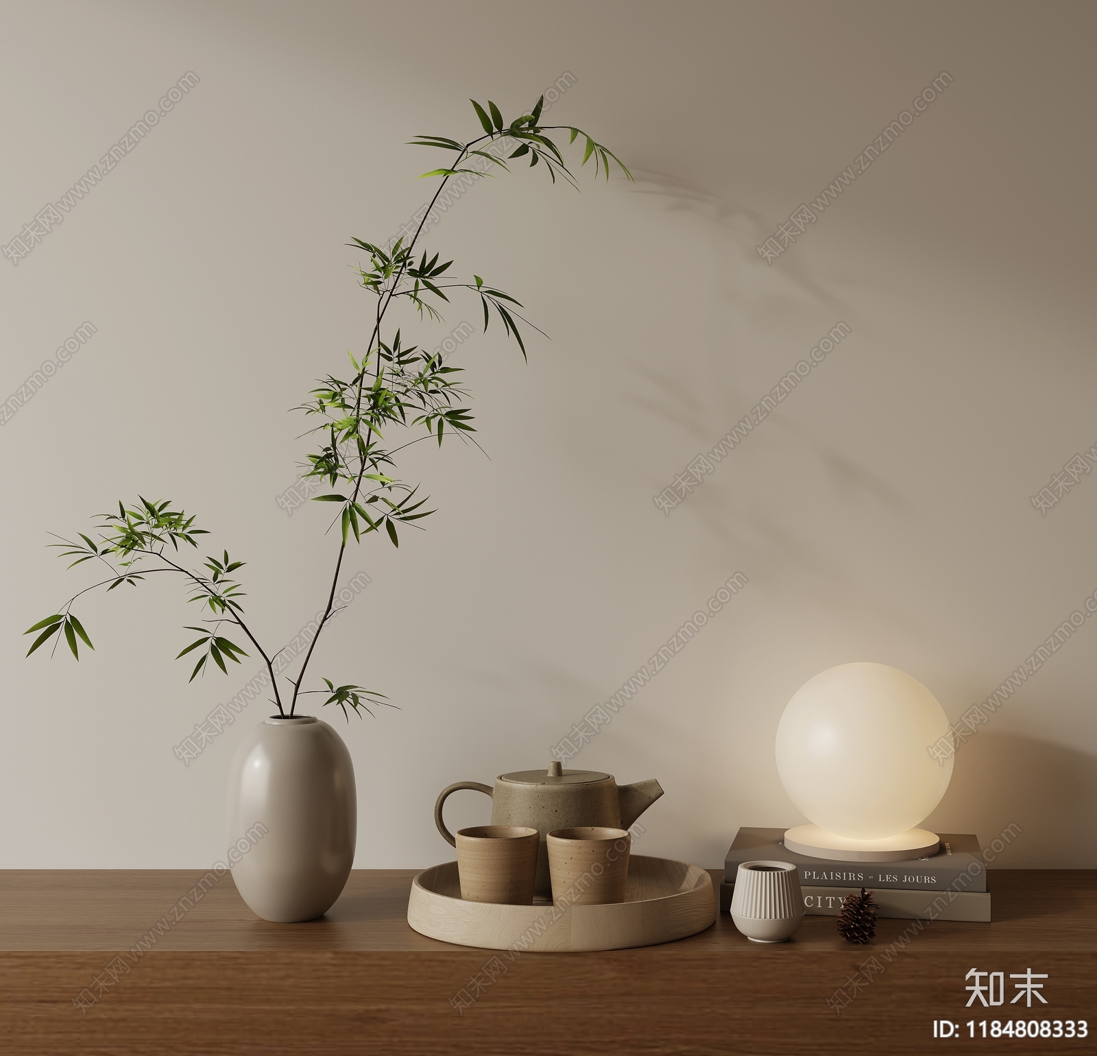 新中式中式摆件组合3D模型下载【ID:1184808333】