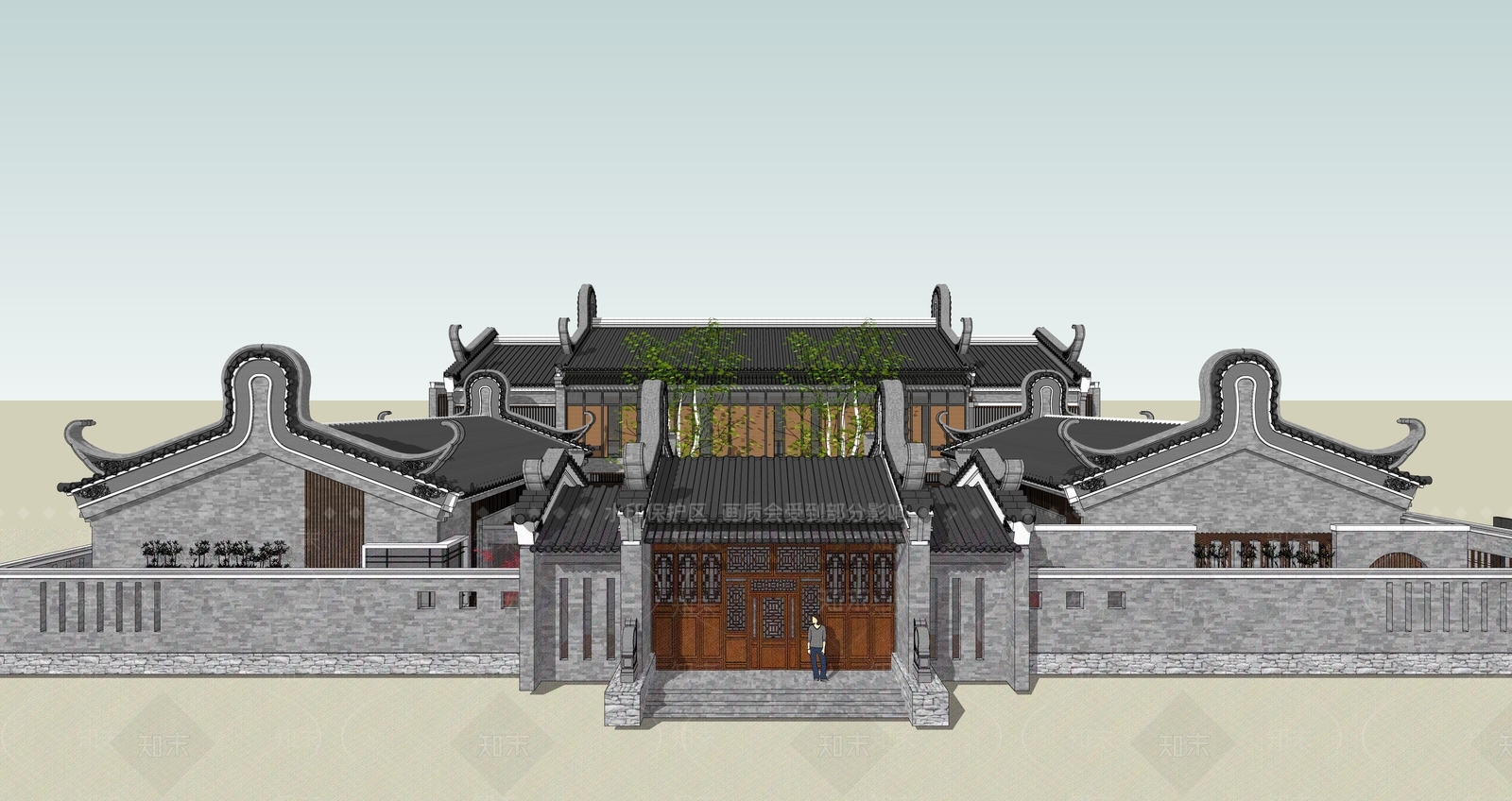 中式会所SU模型下载【ID:1184810256】