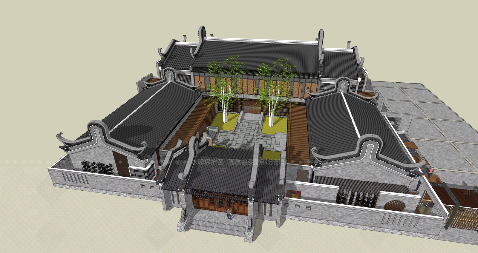 中式会所SU模型下载【ID:1184810256】
