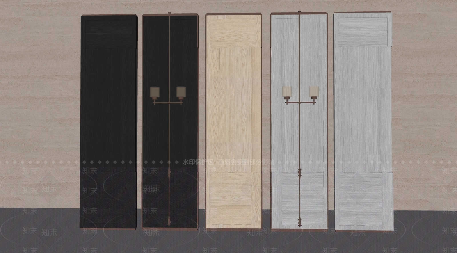 现代新中式屏风SU模型下载【ID:1184811795】