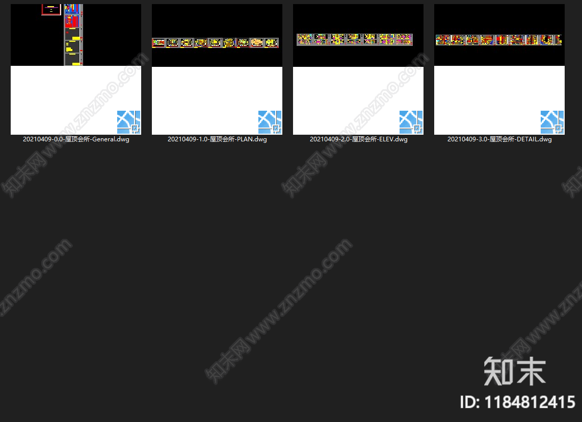 现代新中式独立办公室cad施工图下载【ID:1184812415】