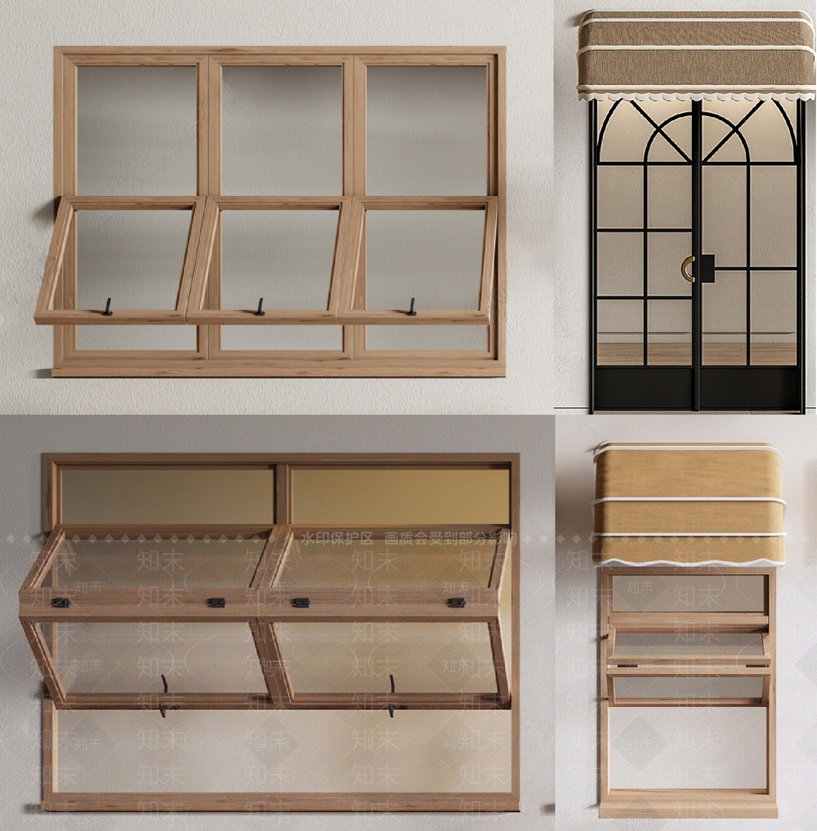 现代窗户3D模型下载【ID:1184817345】