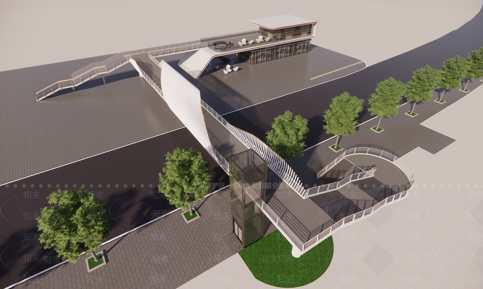 现代天桥SU模型下载【ID:1184817658】