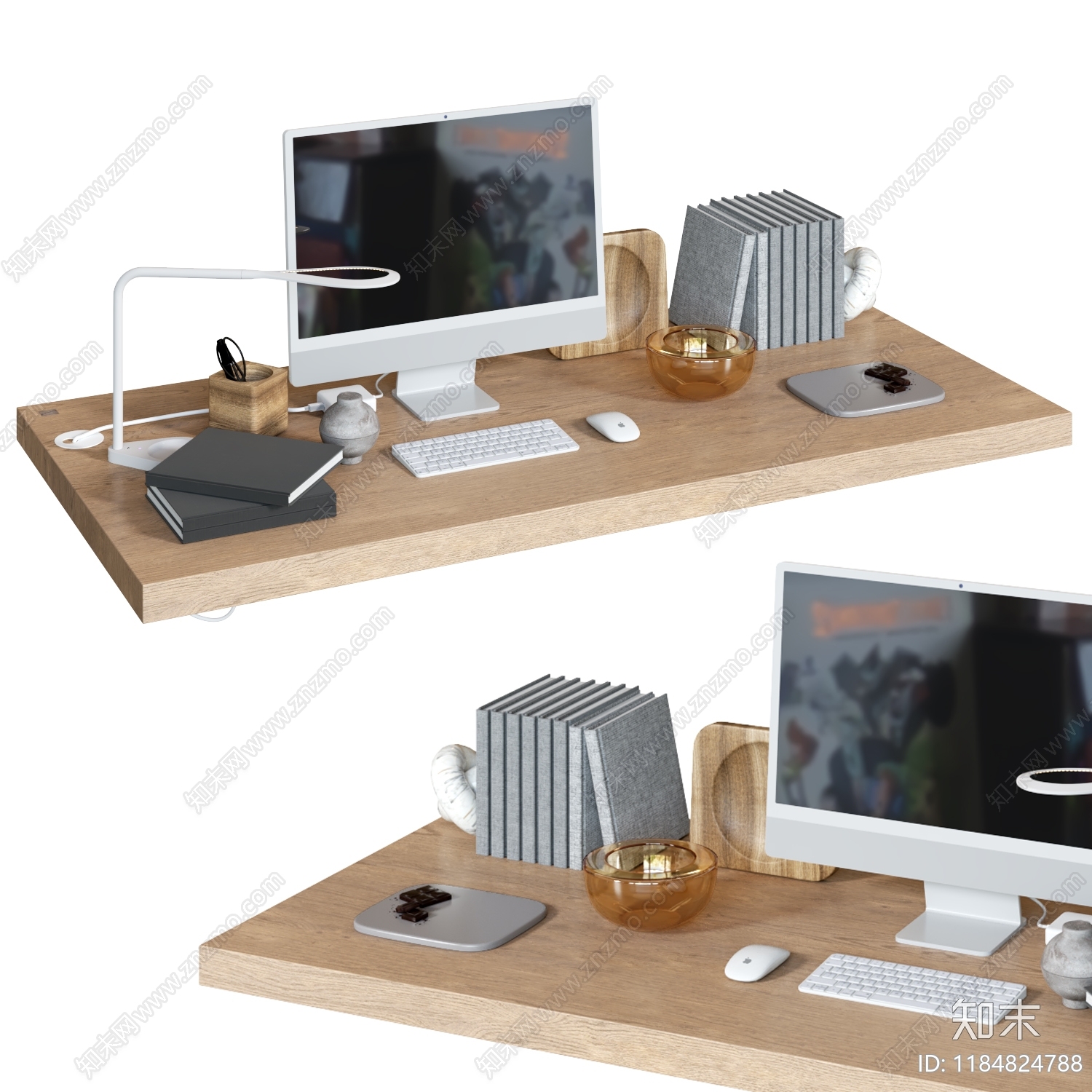 现代办公用品组合3D模型下载【ID:1184824788】