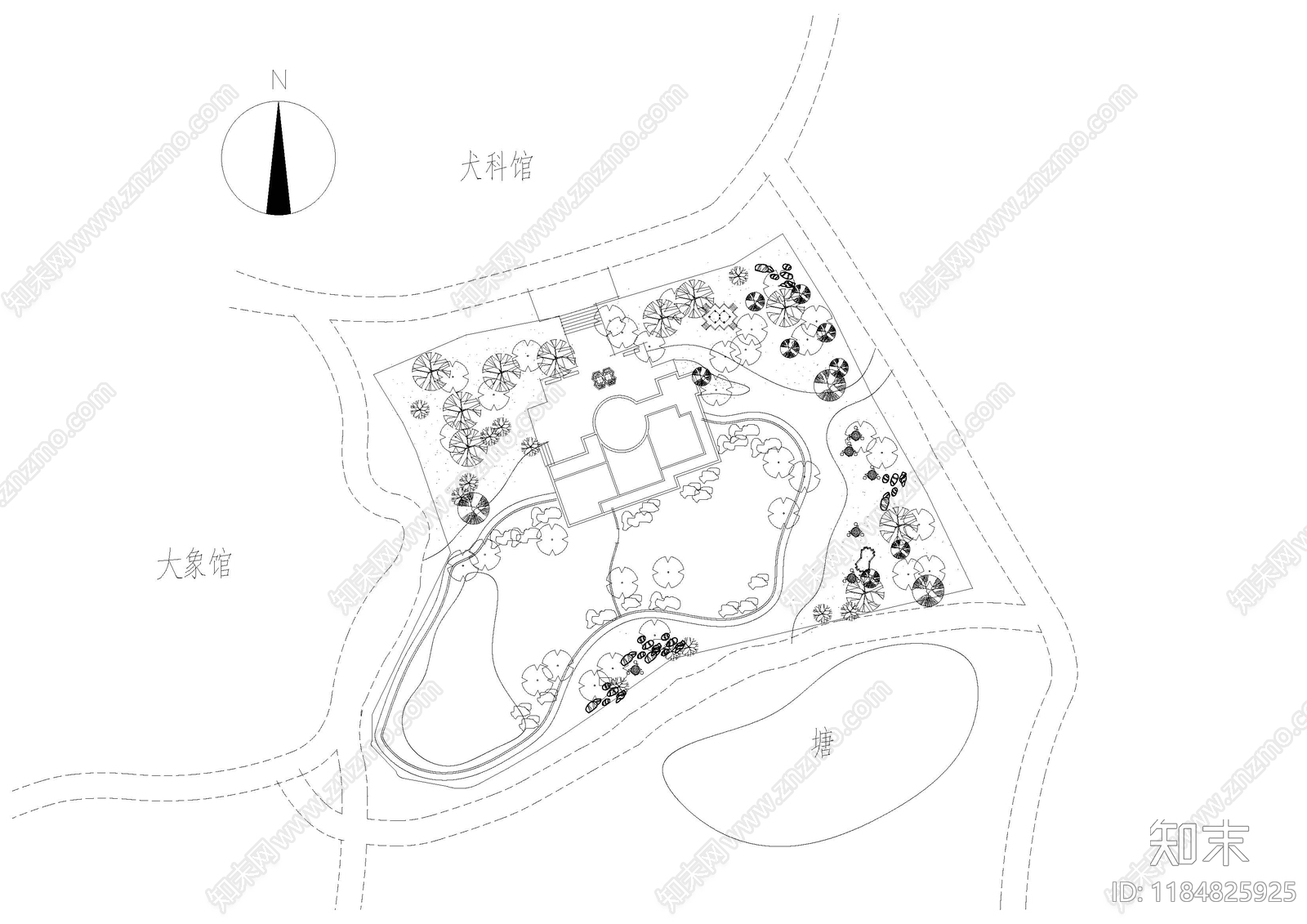 新中式中式公园景观施工图下载【ID:1184825925】