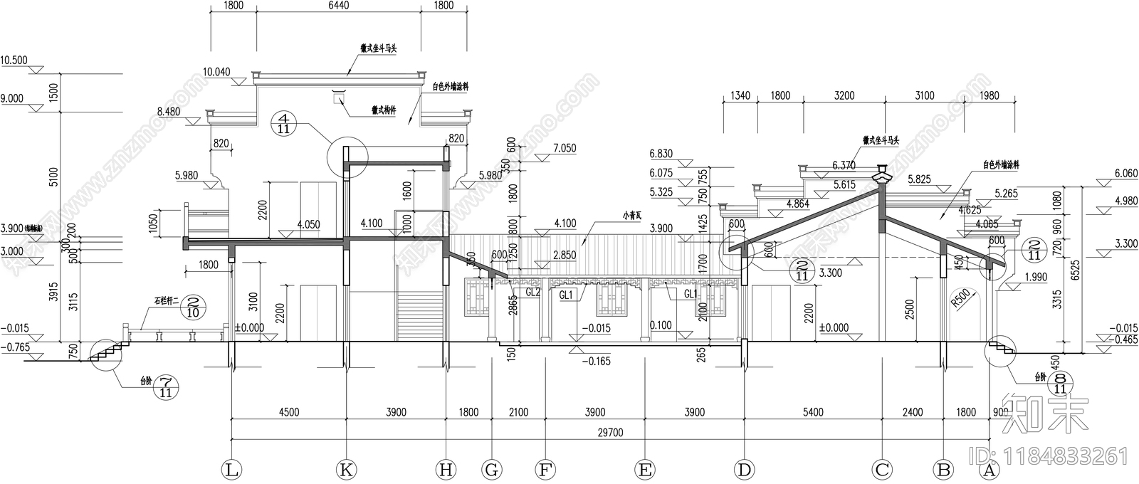 中式新中式其他文化建筑施工图下载【ID:1184833261】