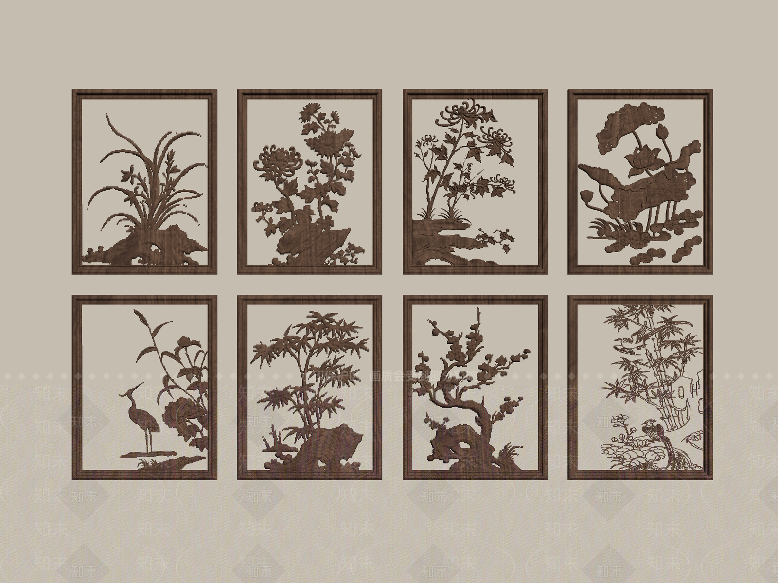 中式雕花SU模型下载【ID:1184840441】