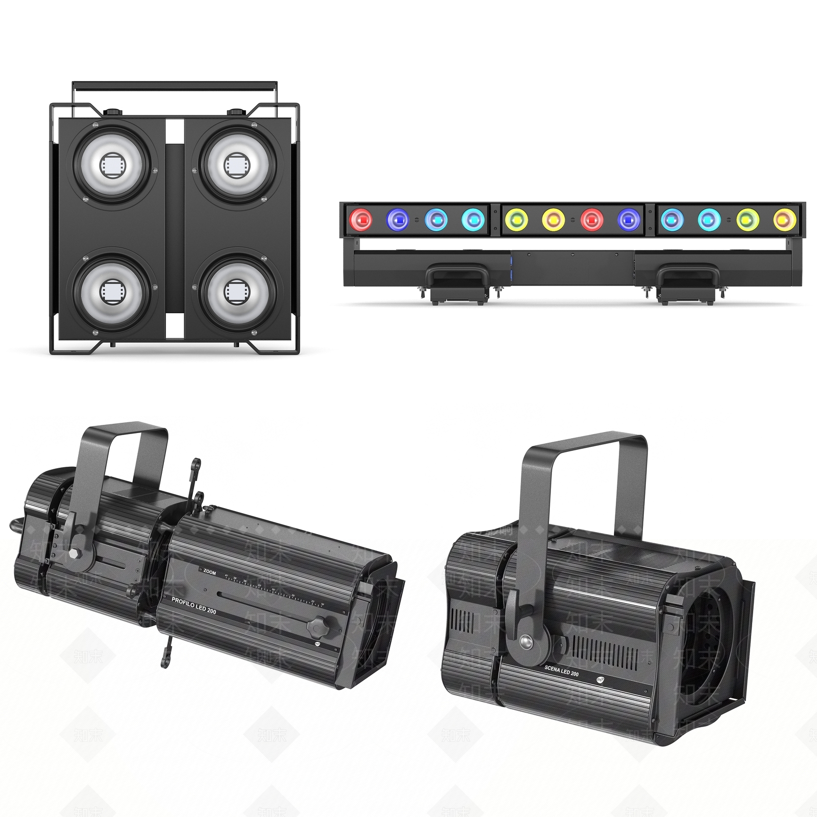 现代灯具组合3D模型下载【ID:1184844078】
