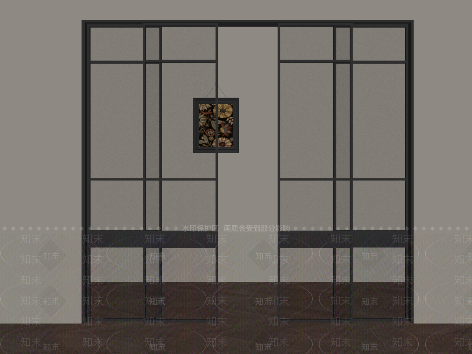 现代推拉门SU模型下载【ID:1184849555】