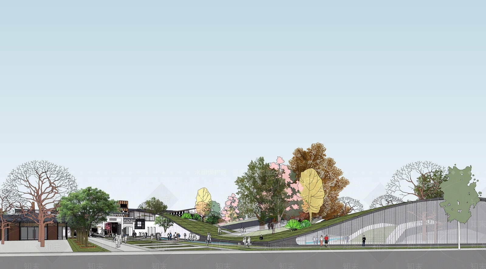 现代新中式其他商业建筑SU模型下载【ID:1184851159】