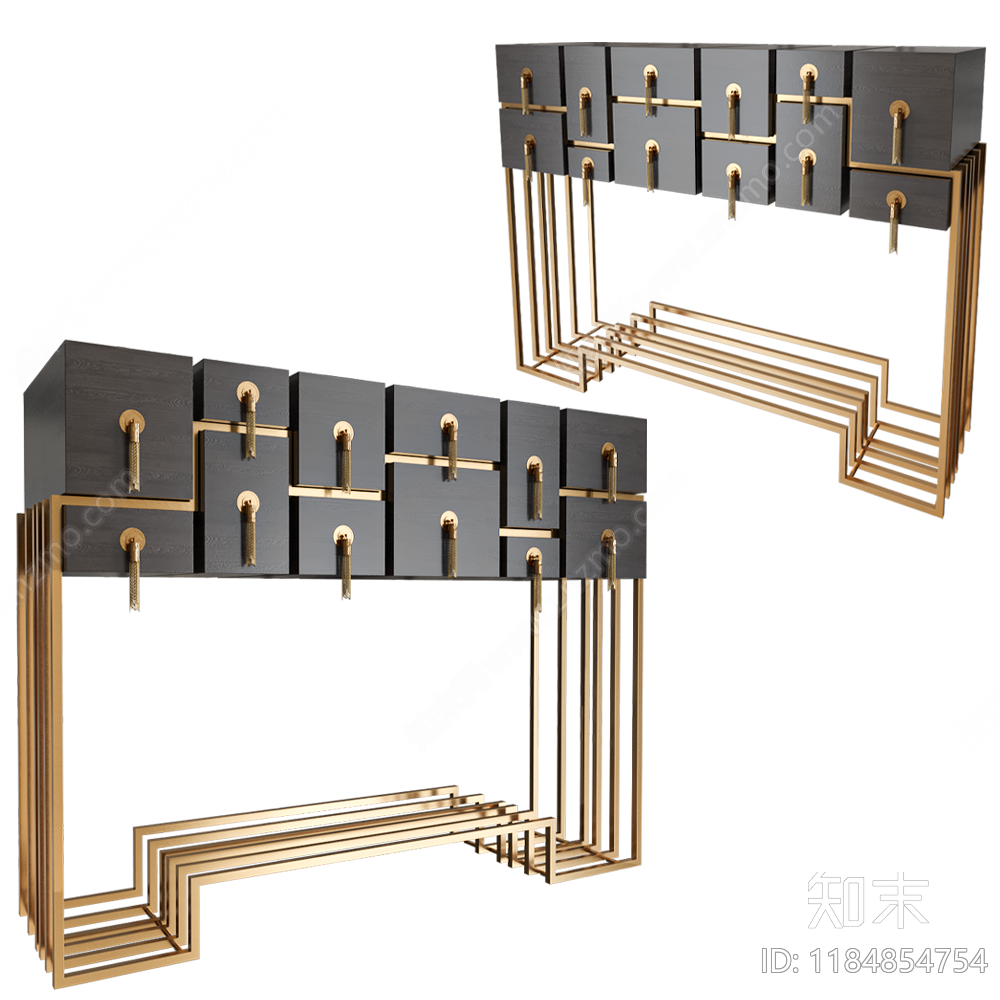 现代轻奢玄关柜SU模型下载【ID:1184854754】