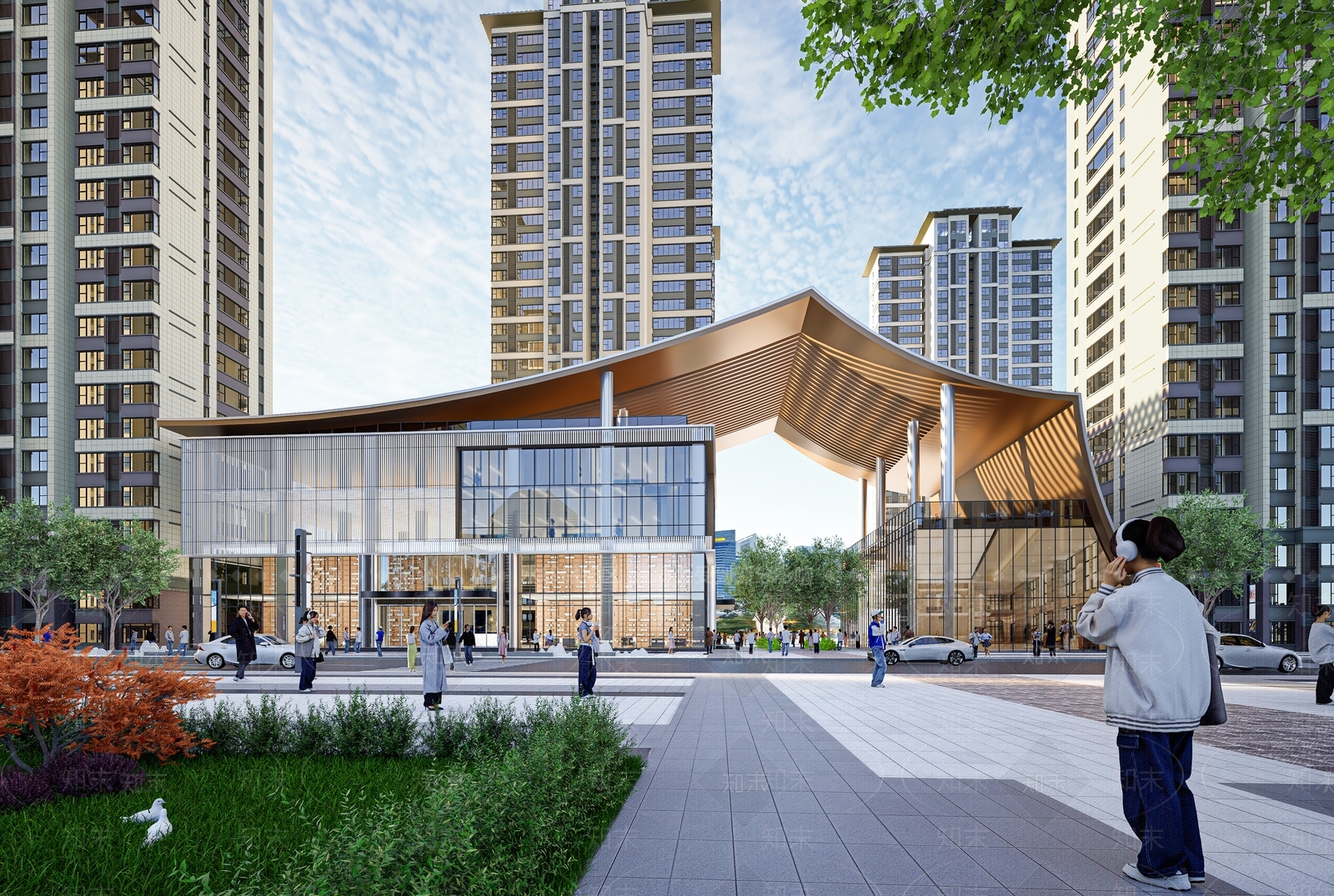现代新中式小公建SU模型下载【ID:1185879671】