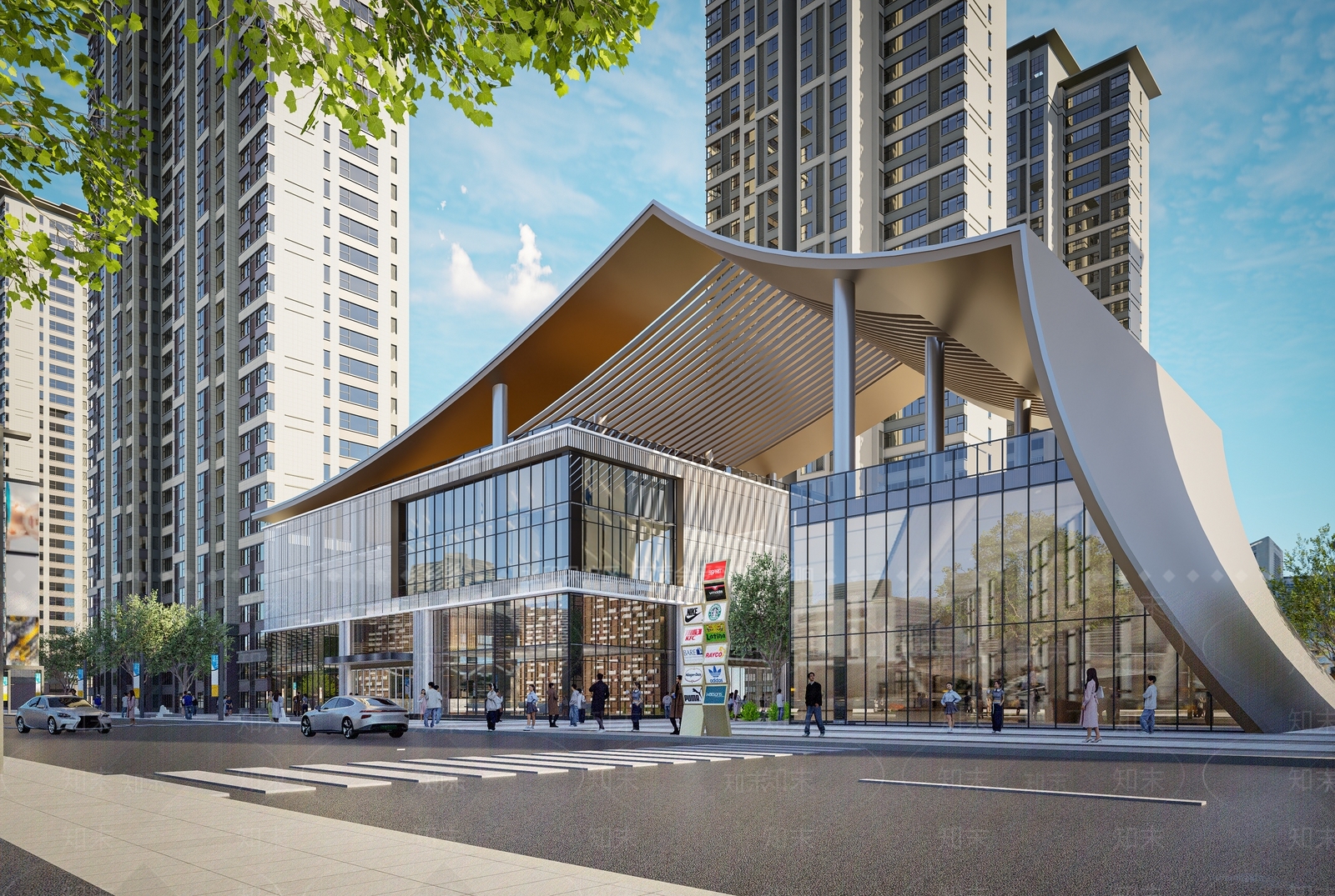 现代新中式小公建SU模型下载【ID:1185879671】