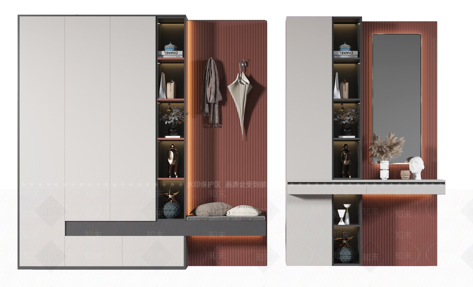 现代鞋柜3D模型下载【ID:1184871268】