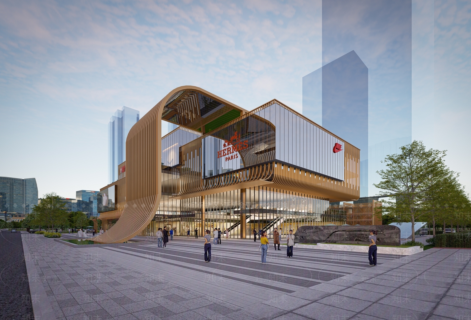 现代新中式小公建SU模型下载【ID:1184872314】
