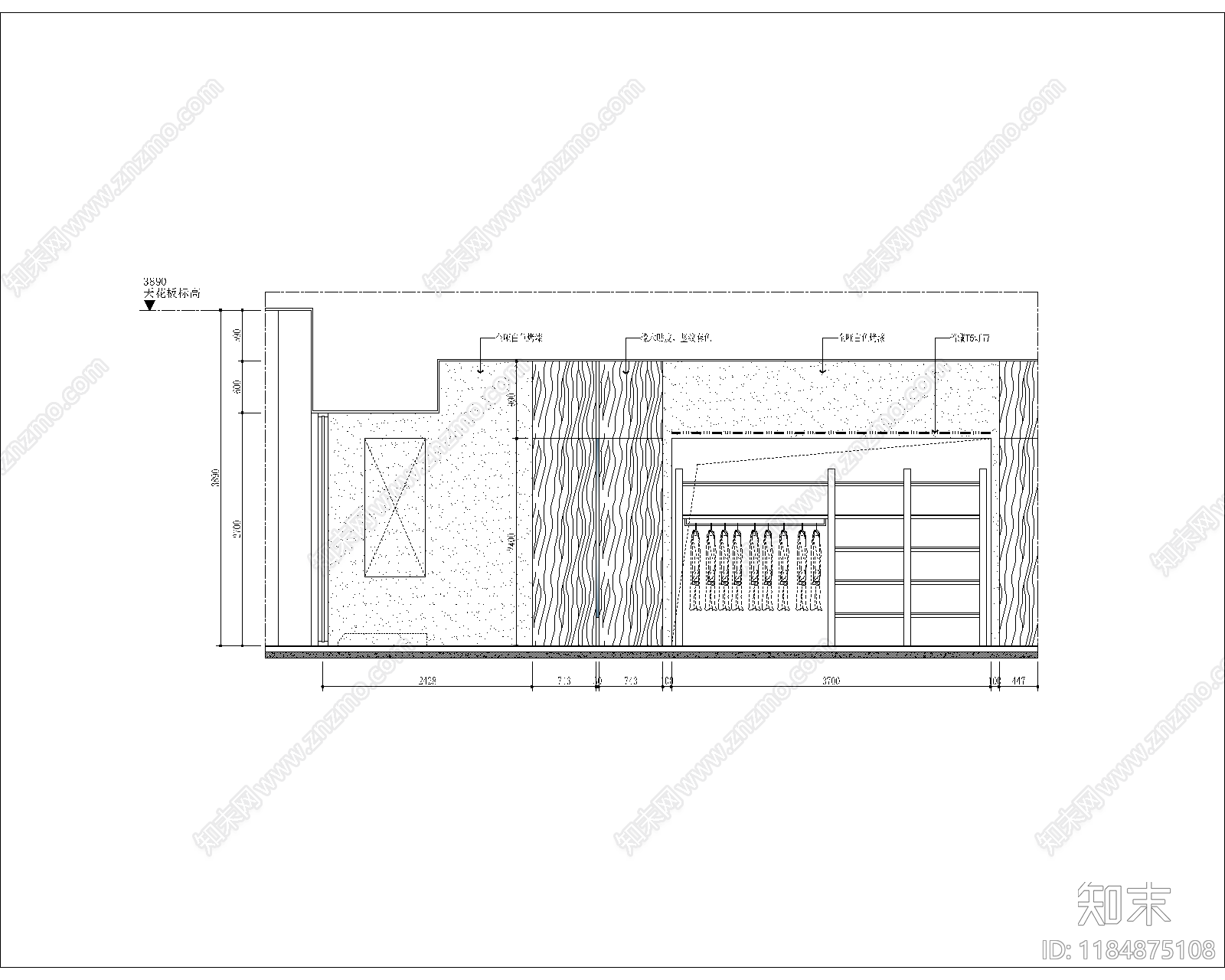 现代服装店cad施工图下载【ID:1184875108】